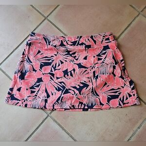 NWOT Lands’ End Navy Palms Print Tummy Control Swim Skirt